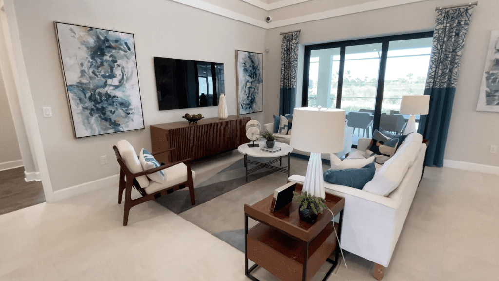 Living room in the bonaire model