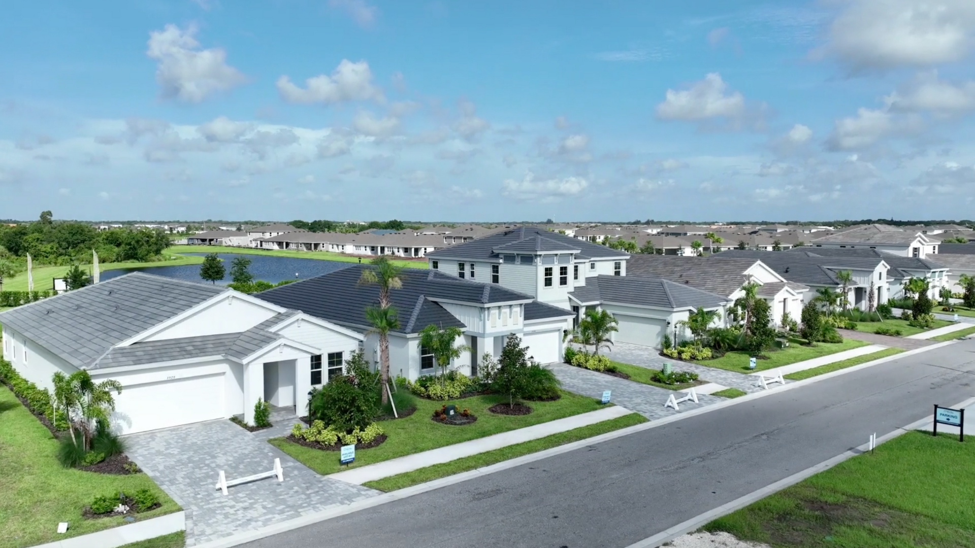 New construction model homes in Lakewood Ranch Florida showing builder upgrades not included in base price.