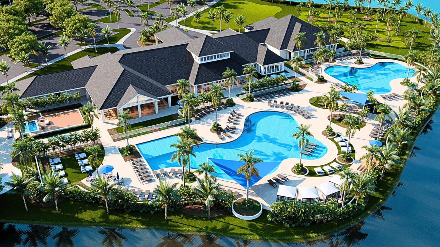 Resort Clubhouse and pool at Wild Blue