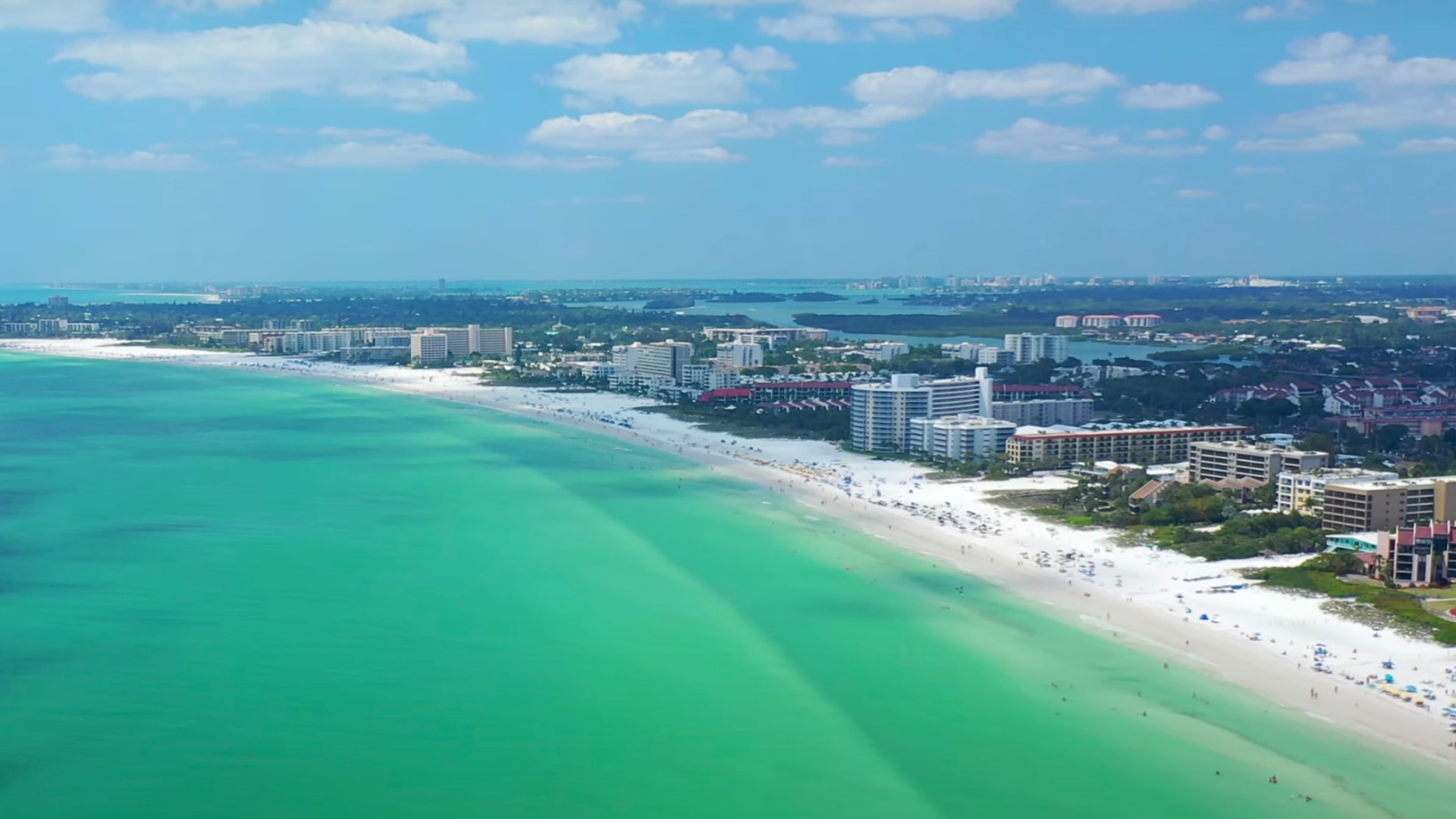 Siesta Key Beach crowded during snowbird season in Sarasota Florida
