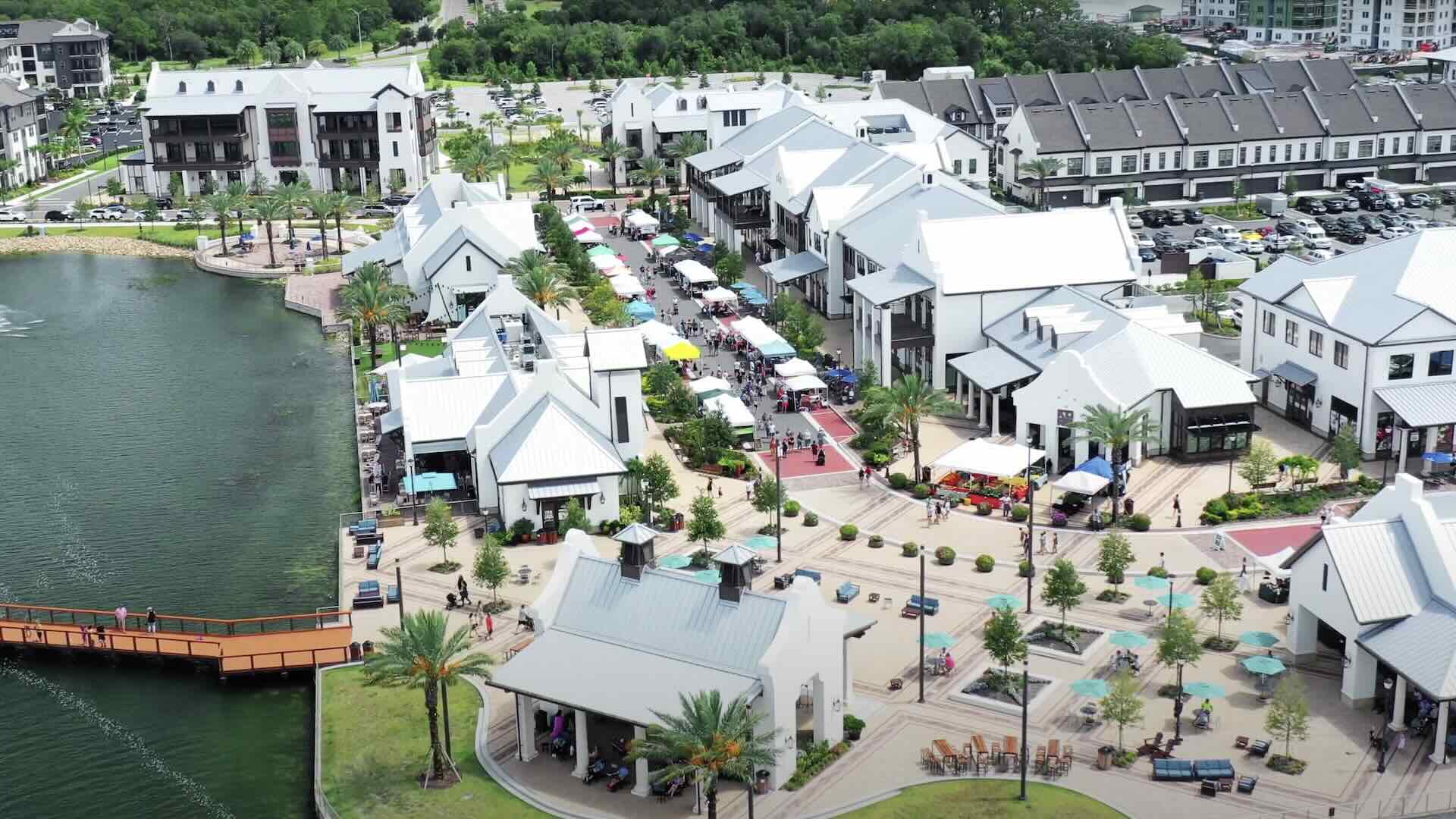 Waterside Place at Lakewood Ranch Florida dining and waterfront boardwalk
